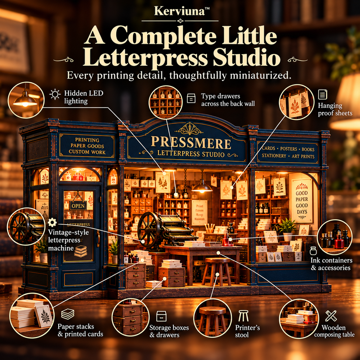 Kerviuna™ Pressmere Letterpress Studio Light