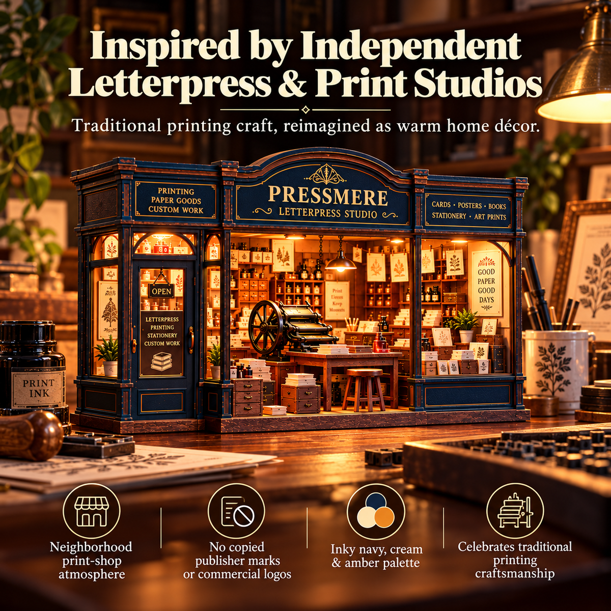 Kerviuna™ Pressmere Letterpress Studio Light