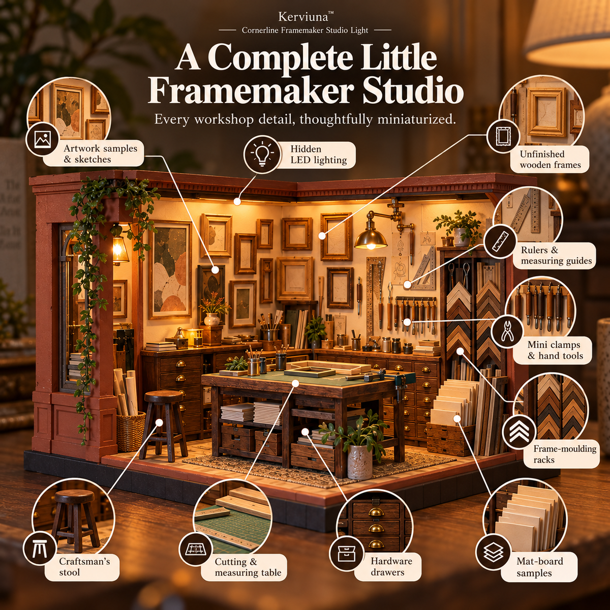 Kerviuna™ Cornerline Framemaker Studio Light