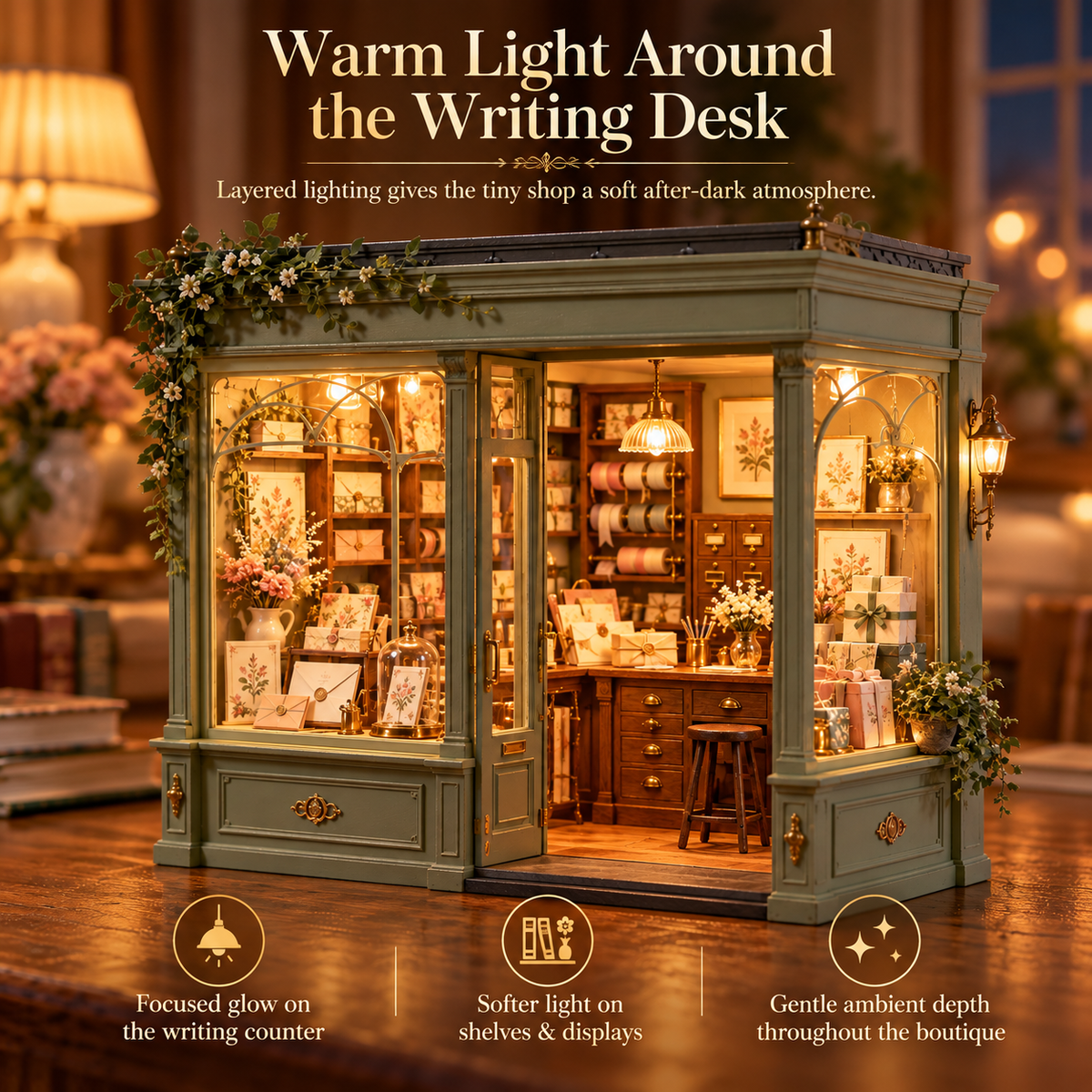 Kerviuna™ Paperlane Letter & Stationery Shop Light